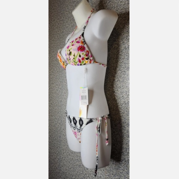 NWT Ray String Bikini Multicolor Floral Boho Print Junior's Small - Picture 2 of 7